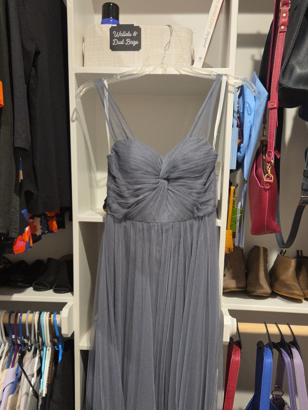 Revelry Rosalie Tulle Convertible Dress Slate Blue Sz 2 New